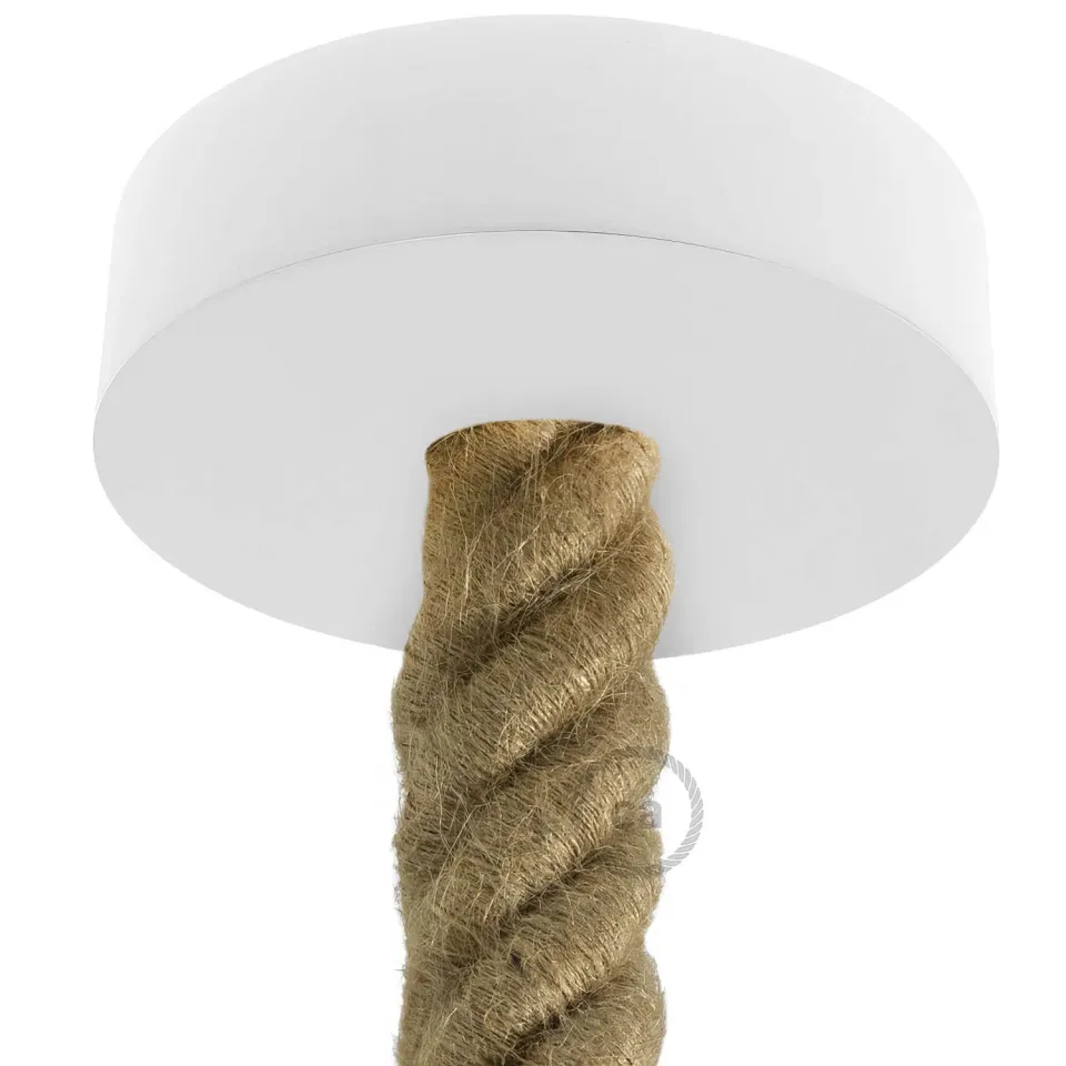 Creative Cables Rosone Legno Bianco 120mm per Cavo 3XL