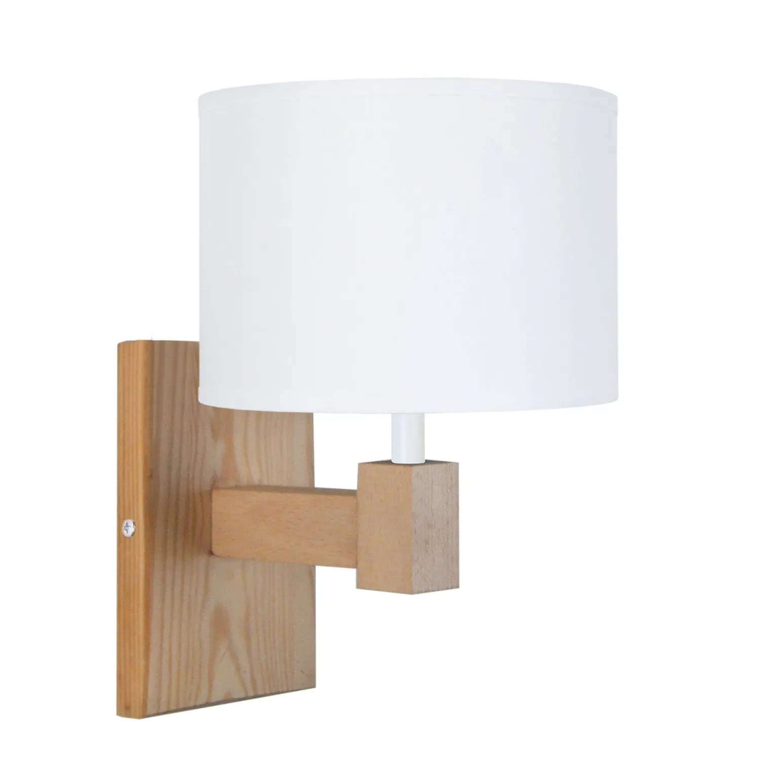 Tosel Hod Applique Legno Naturale e Bianco E14