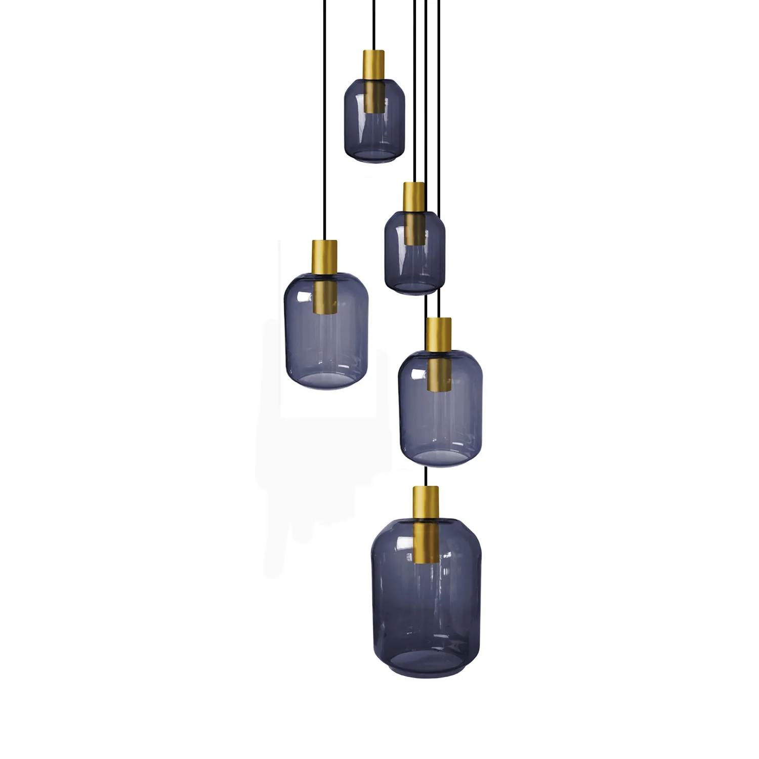 Tosel Svalbard Small lampadario oro 40x100cm vetro