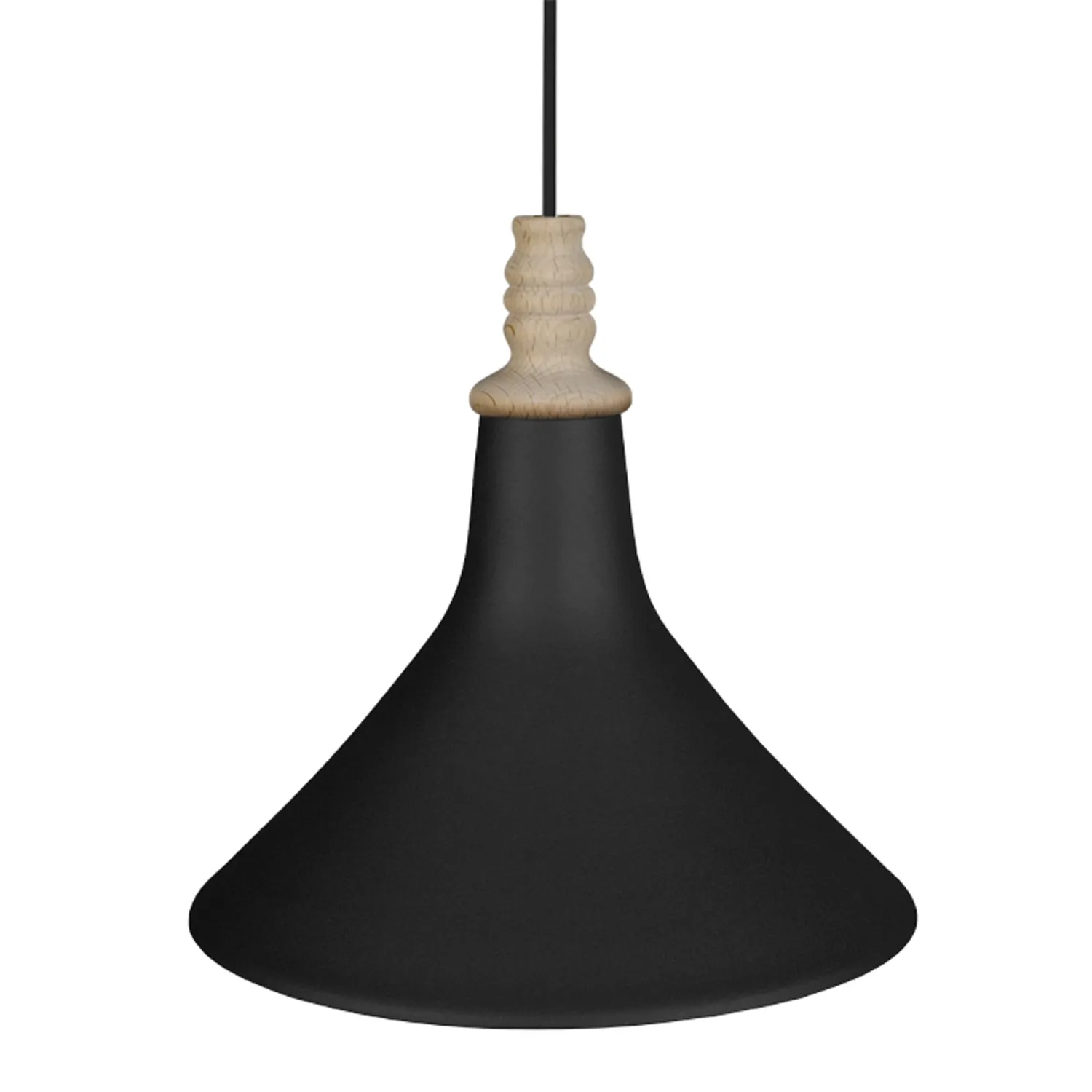 Tosel Nicodemos sospensione ceramica 26 cm nera E27