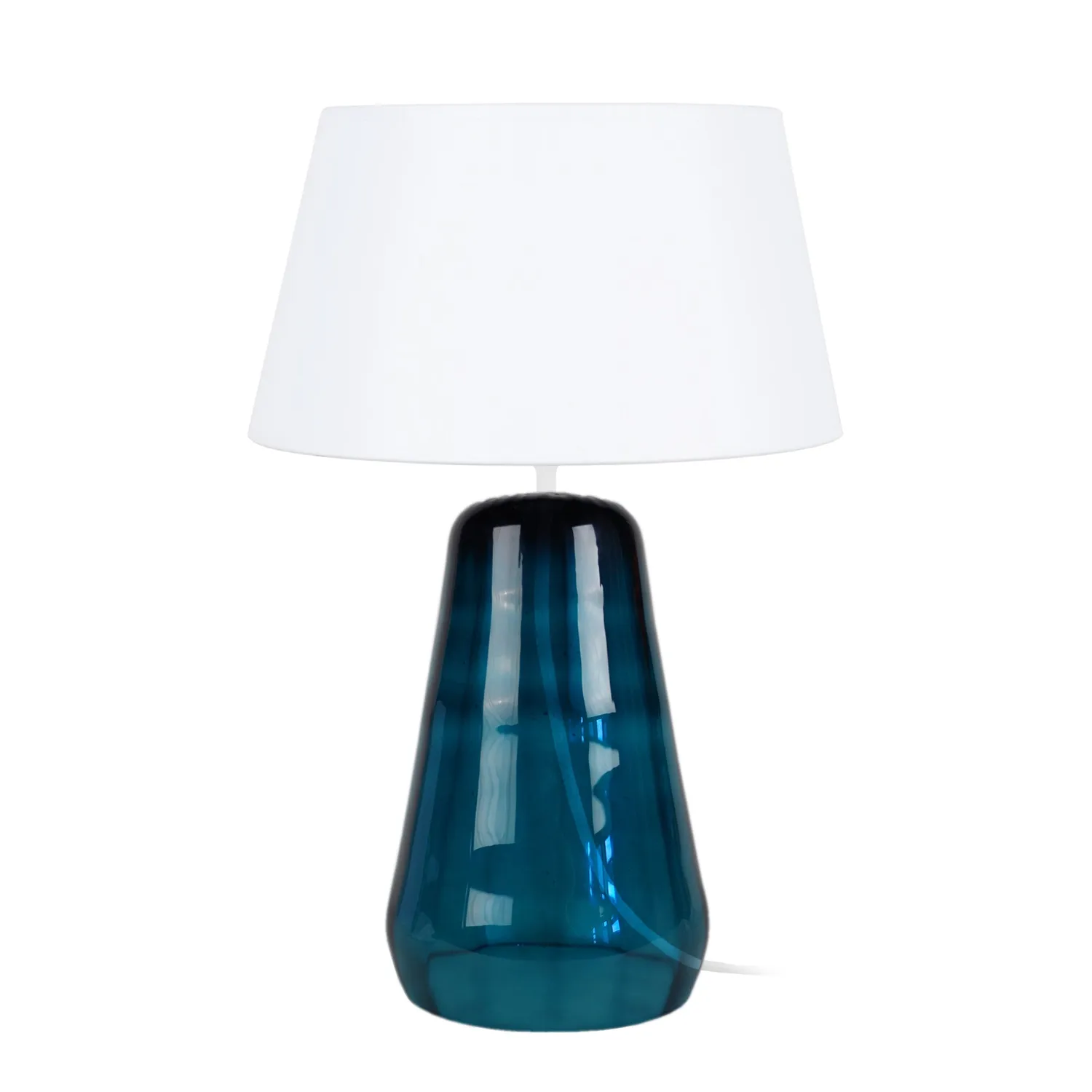 Tosel Reflectit bicono vetro lampada da tavolo 48 cm bianco