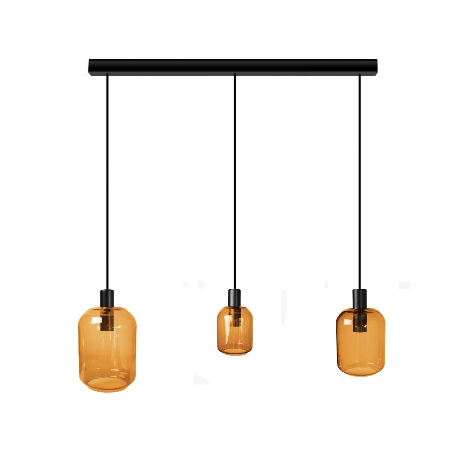 Tosel Svalbard Small lampadario nero trasparente 70 cm vetro