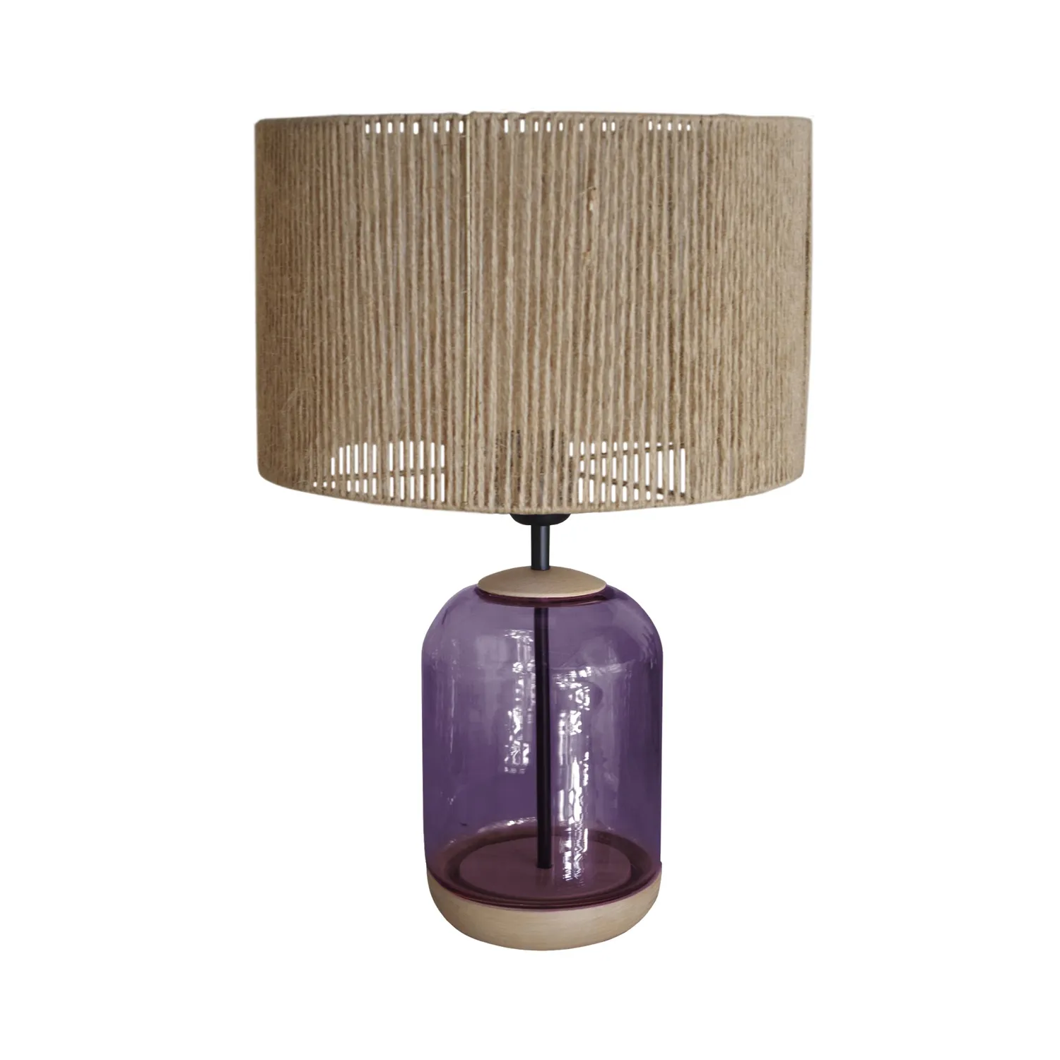 Tosel Svalbard Big lampada tavolo legno vetro trasparente
