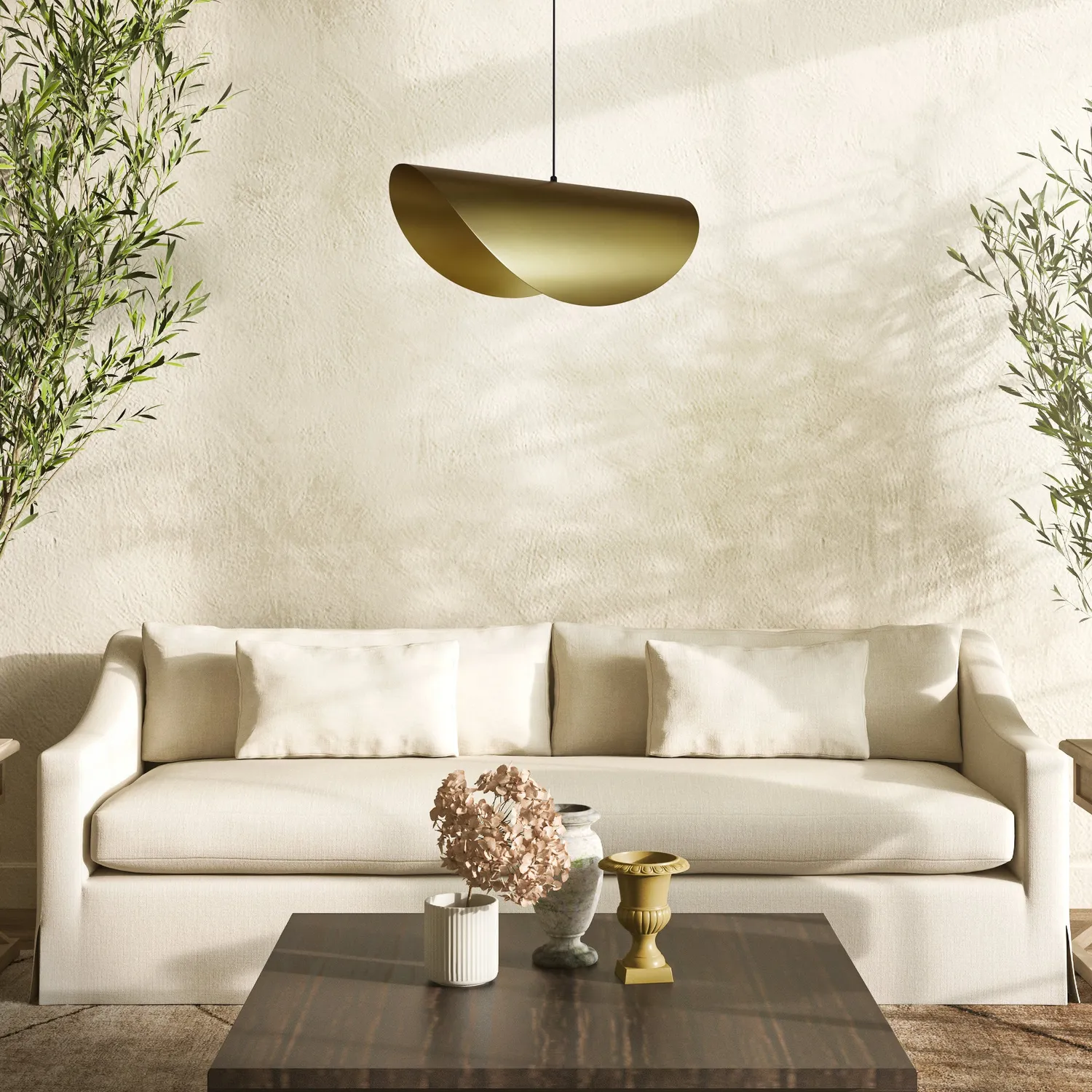 Tosel Frau sospensione ovale oro 50x100 cm metallo