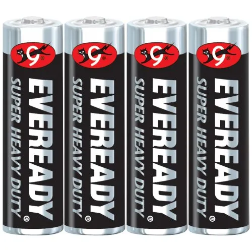Eveready Super Heavy Duty batterie AA 4 pezzi zinco