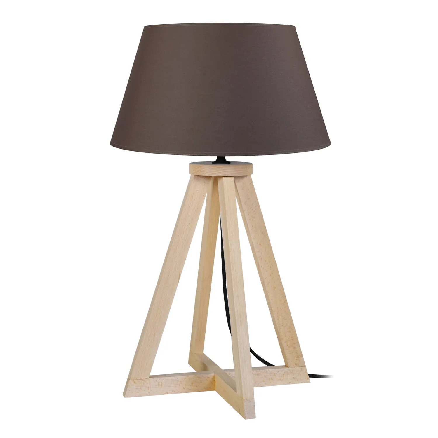 Tosel Skara lampada tavolo legno naturale bianco