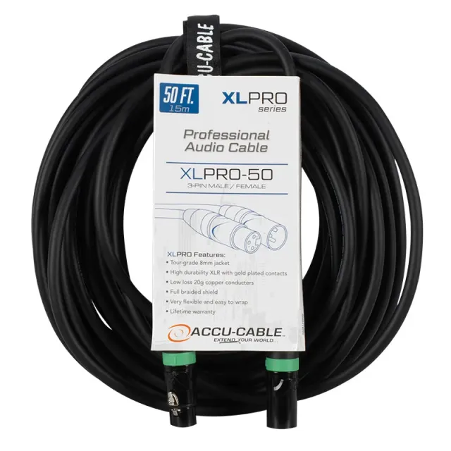 American DJ XLPRO-50 cavo XLR 15 m 3 pin