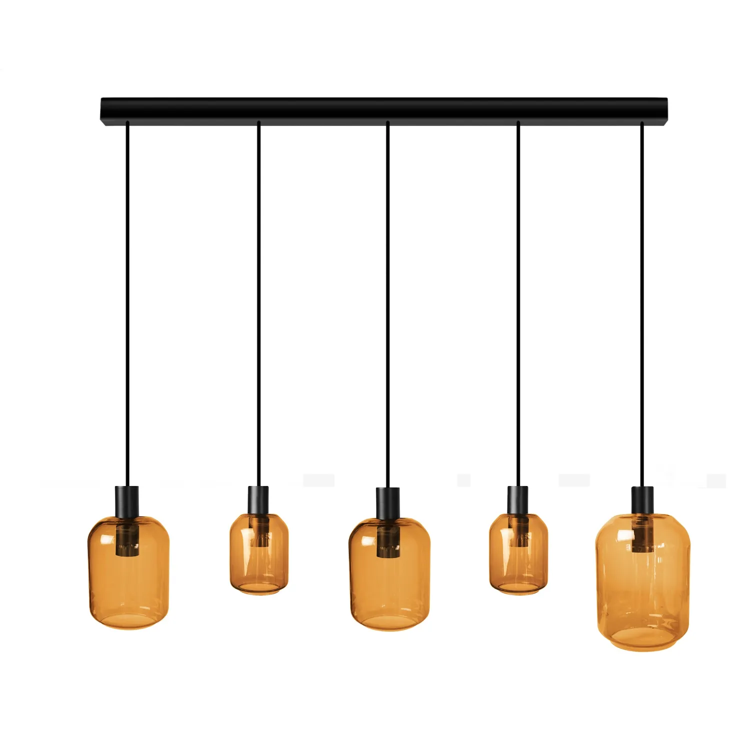 Tosel Svalbard Small lampadario barra nero trasparente