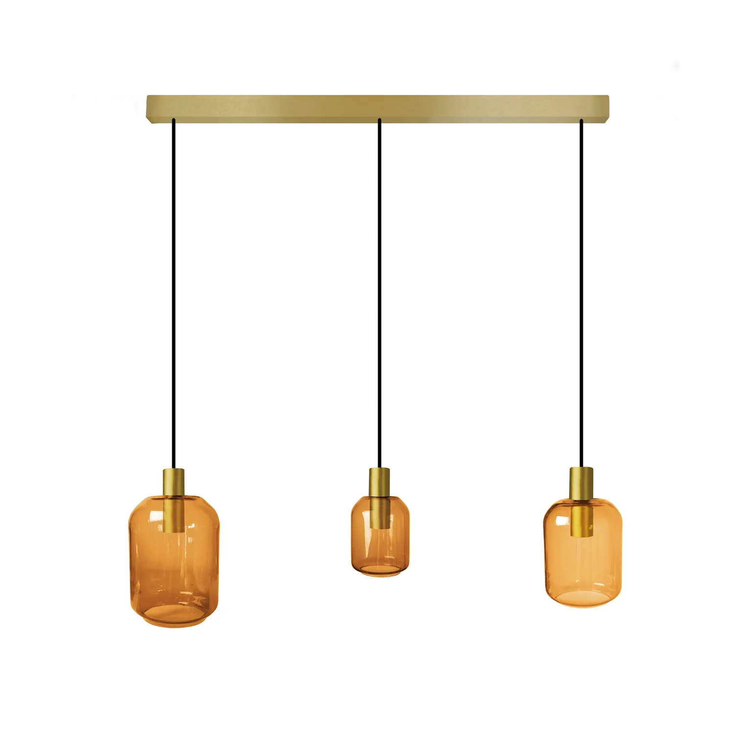 Tosel Svalbard SMB lampadario oro trasparente 60x100cm 3 luci