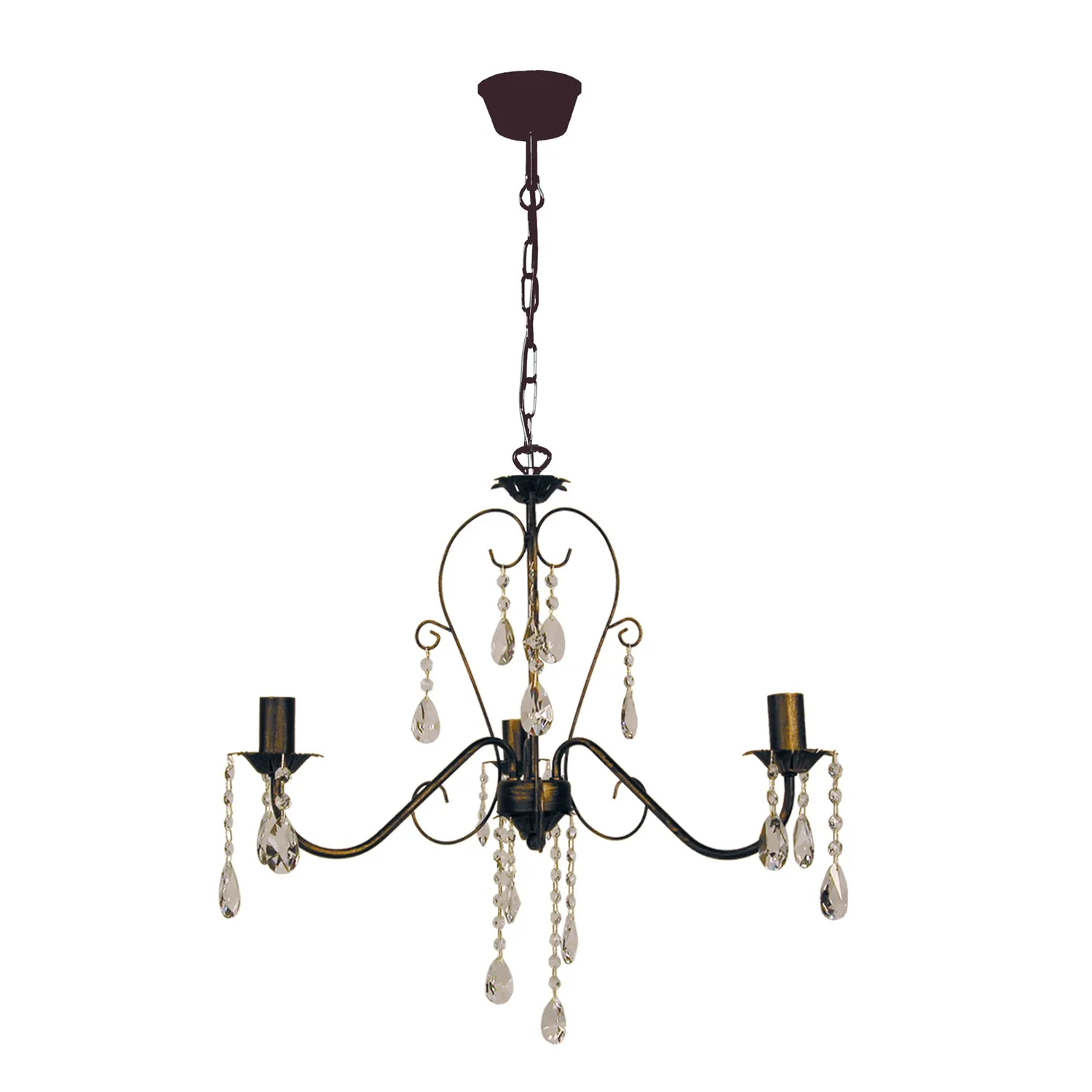 Tosel Pampilles lampadario 3 luci marrone 44 cm E14