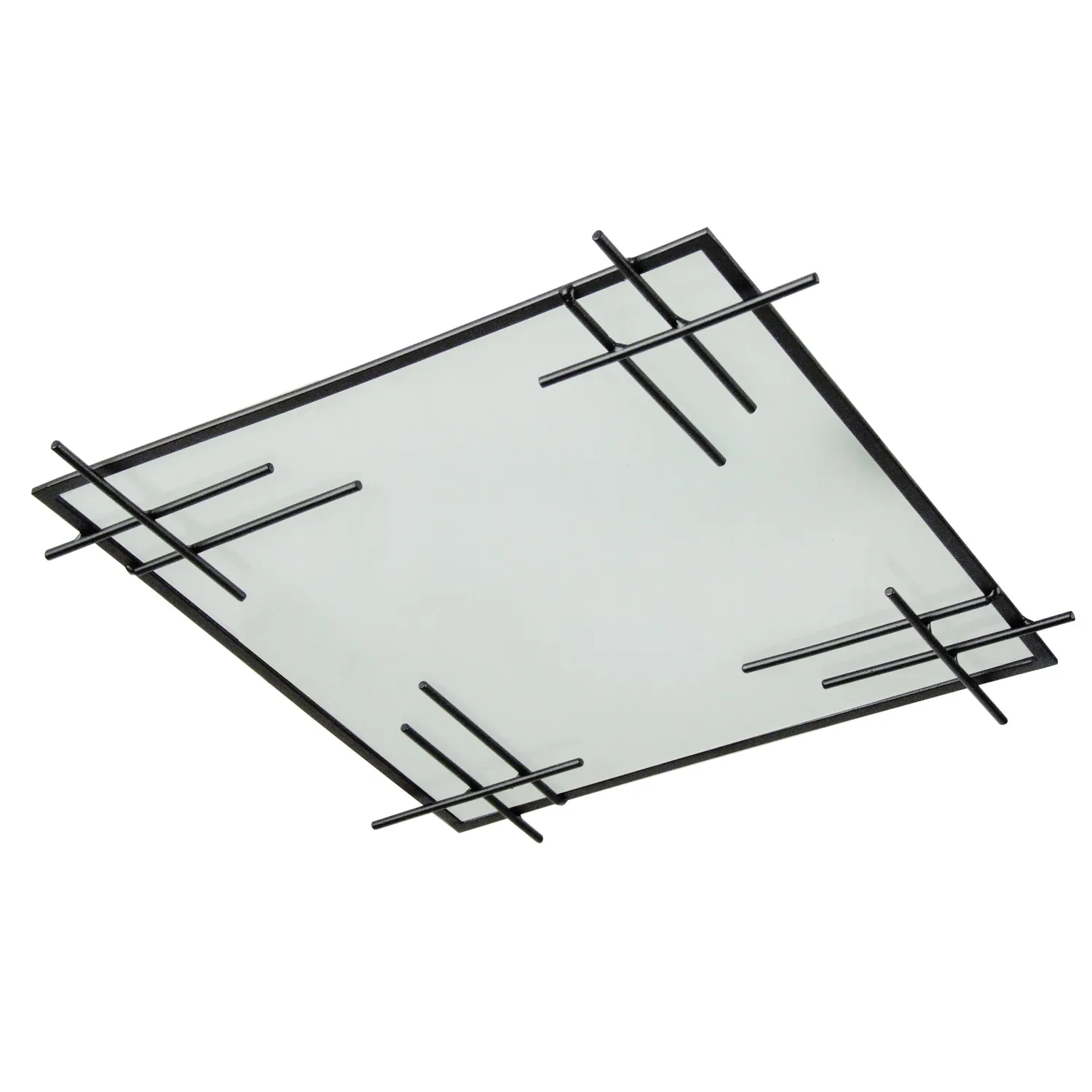 Tosel Tokyo Plafoniera Vetro Quadrata Bianca 35 cm