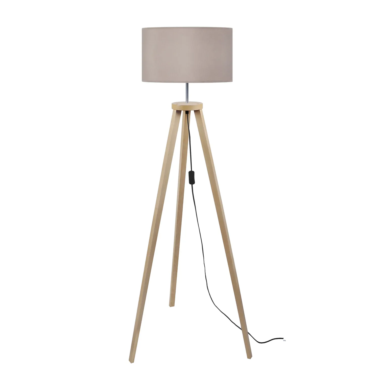 Tosel Malmo piantana treppiede legno naturale e nero