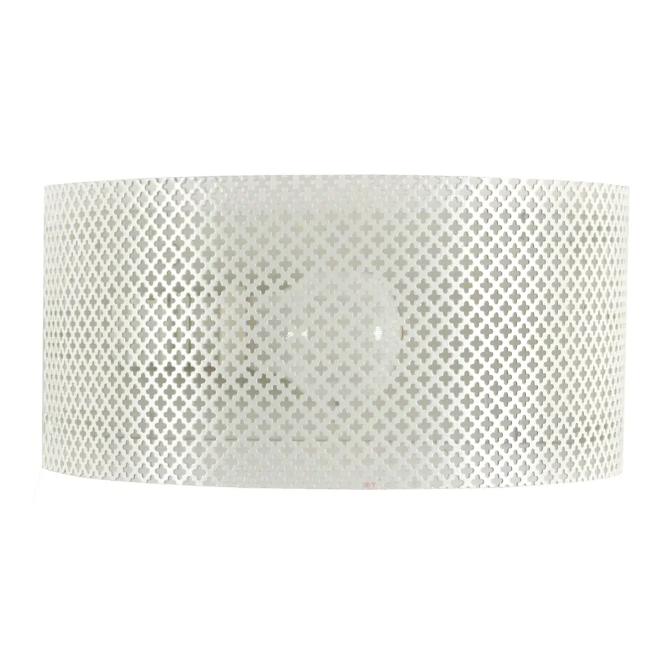 Tosel Cylindre Lacy applique 25x11cm bianco avorio metallo