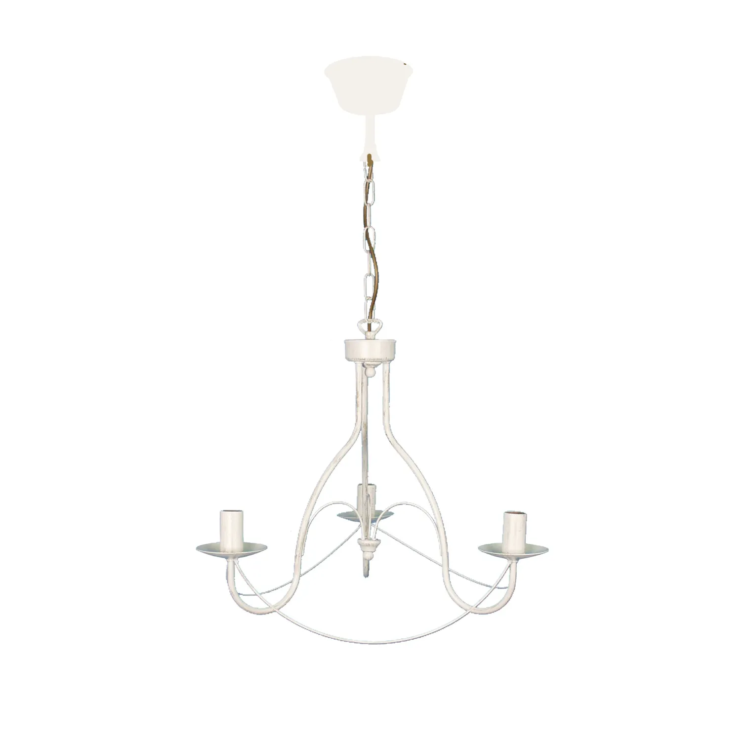 Tosel Provençale Lampadario 3 Luci Nero 50x90 cm