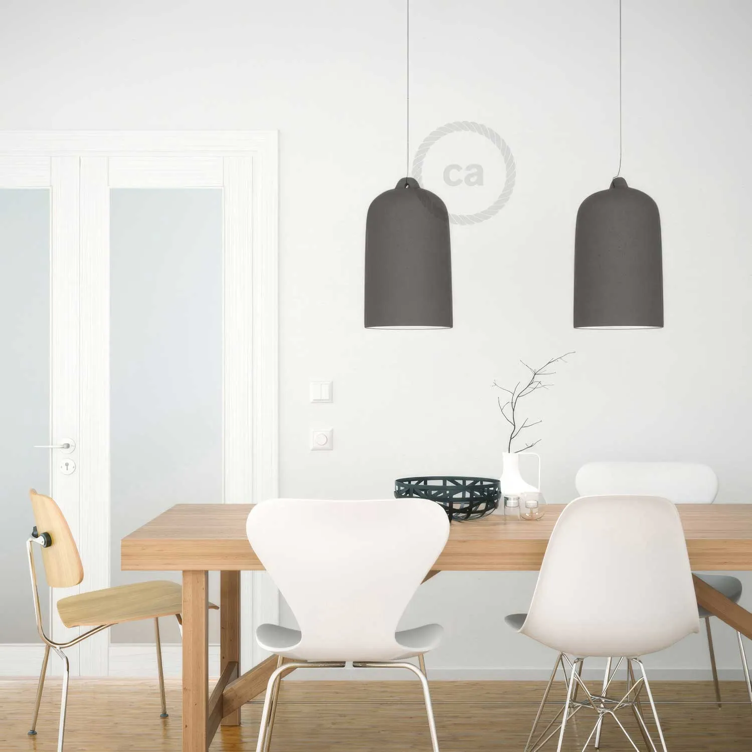 Creative Cables Materia Campana XL paralume cemento