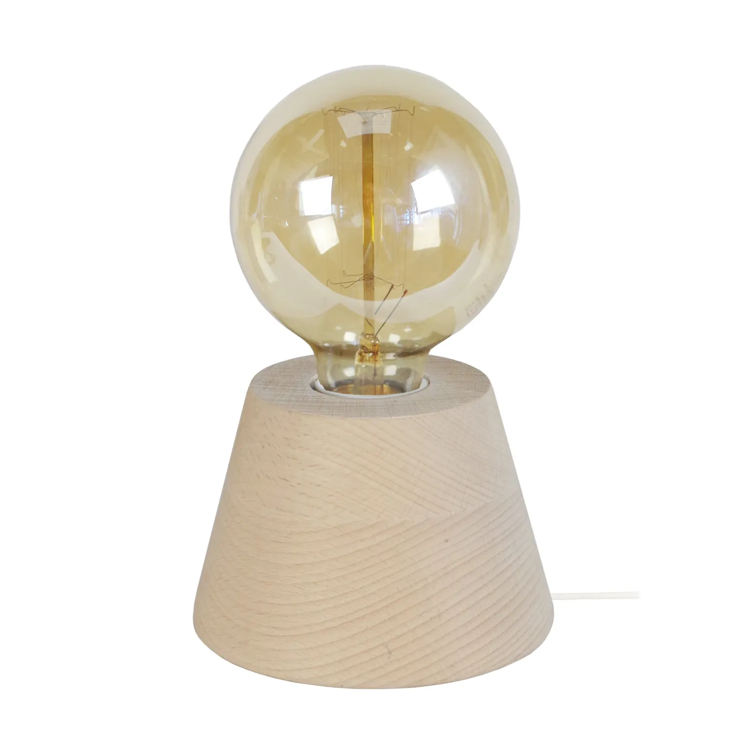 Tosel Bois Cone lampada da tavolo legno 11x18,5 cm naturale