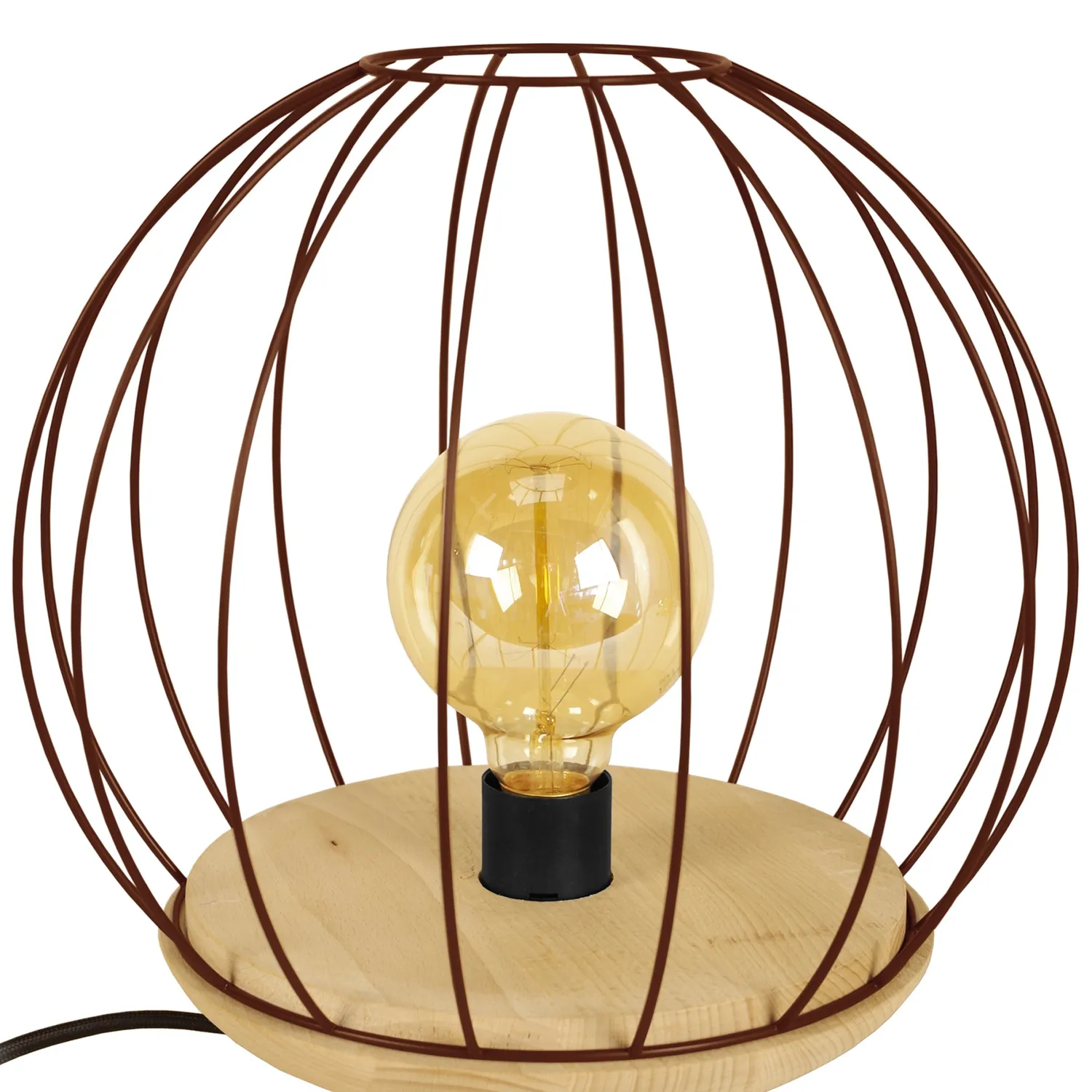 Tosel Pacentro lampada tavolo legno 30 cm bianca E27