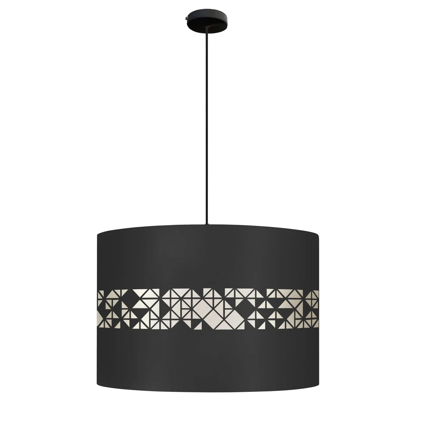 Tosel Ikat sospensione cilindro nera E27