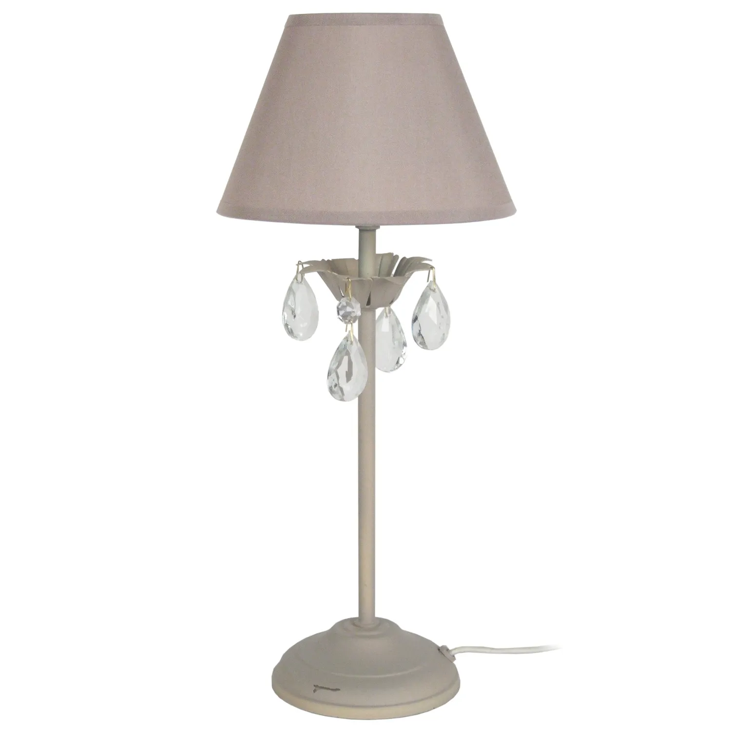 Tosel Pampilles lampada tavolo bianco colonna E14