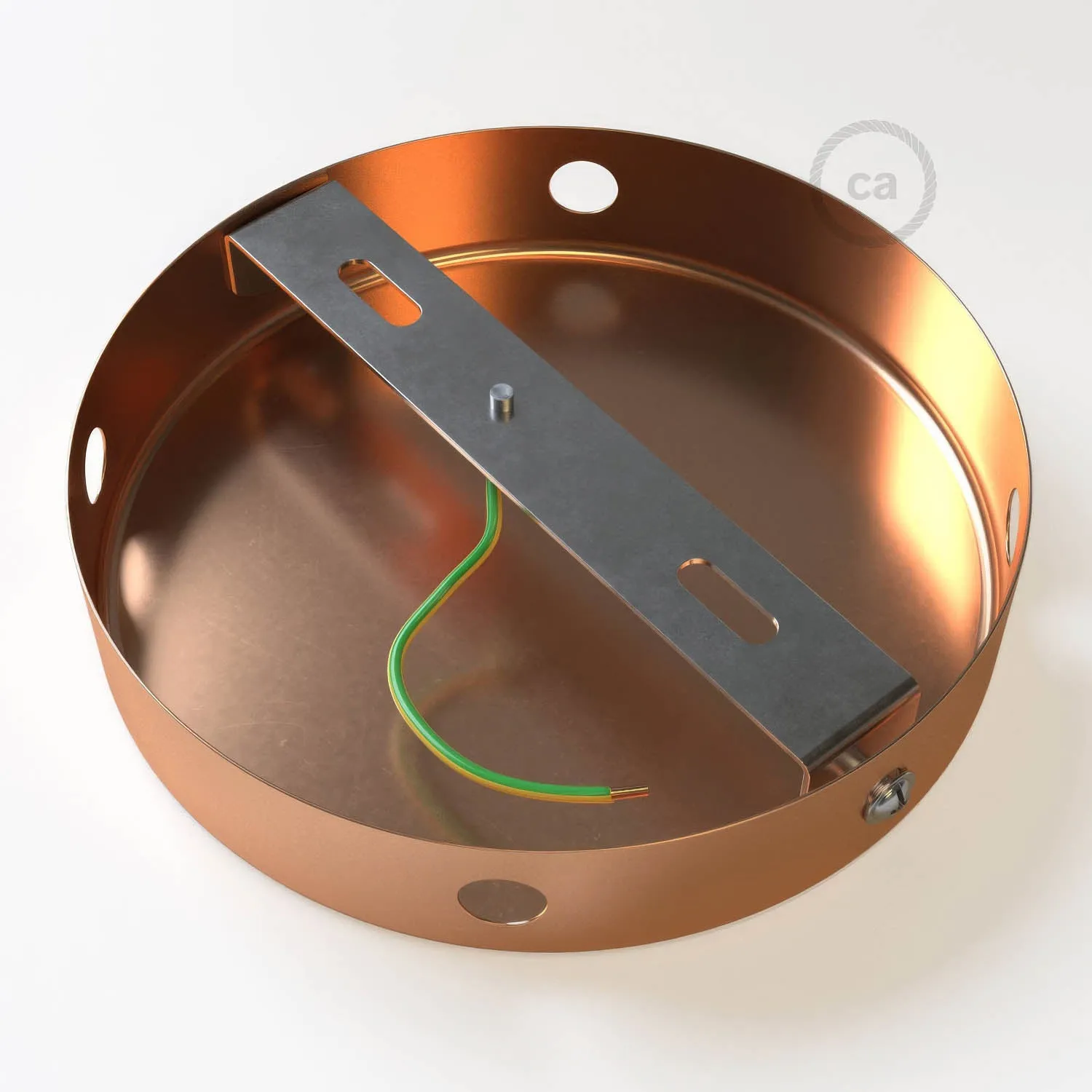 Creative Cables rosone cilindrico soffitto rame 4 fori metallo