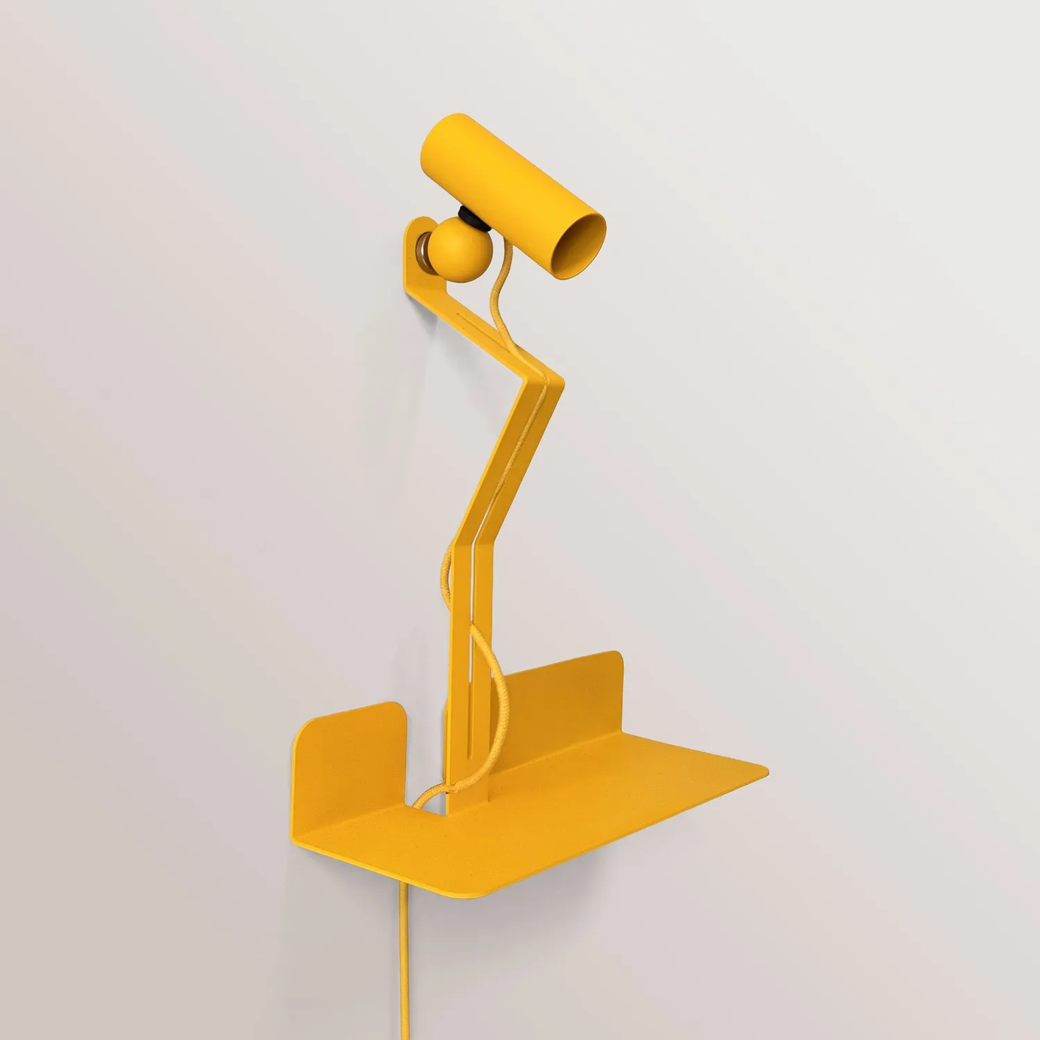 Creative Cables Murio Tubo lampada parete gialla con lampadina