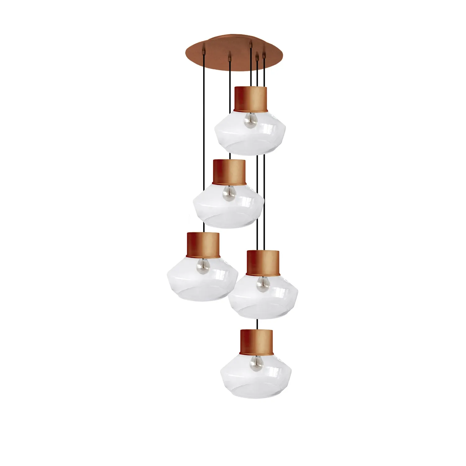 Tosel Odense lampadario 5 luci bianco 100 cm E27