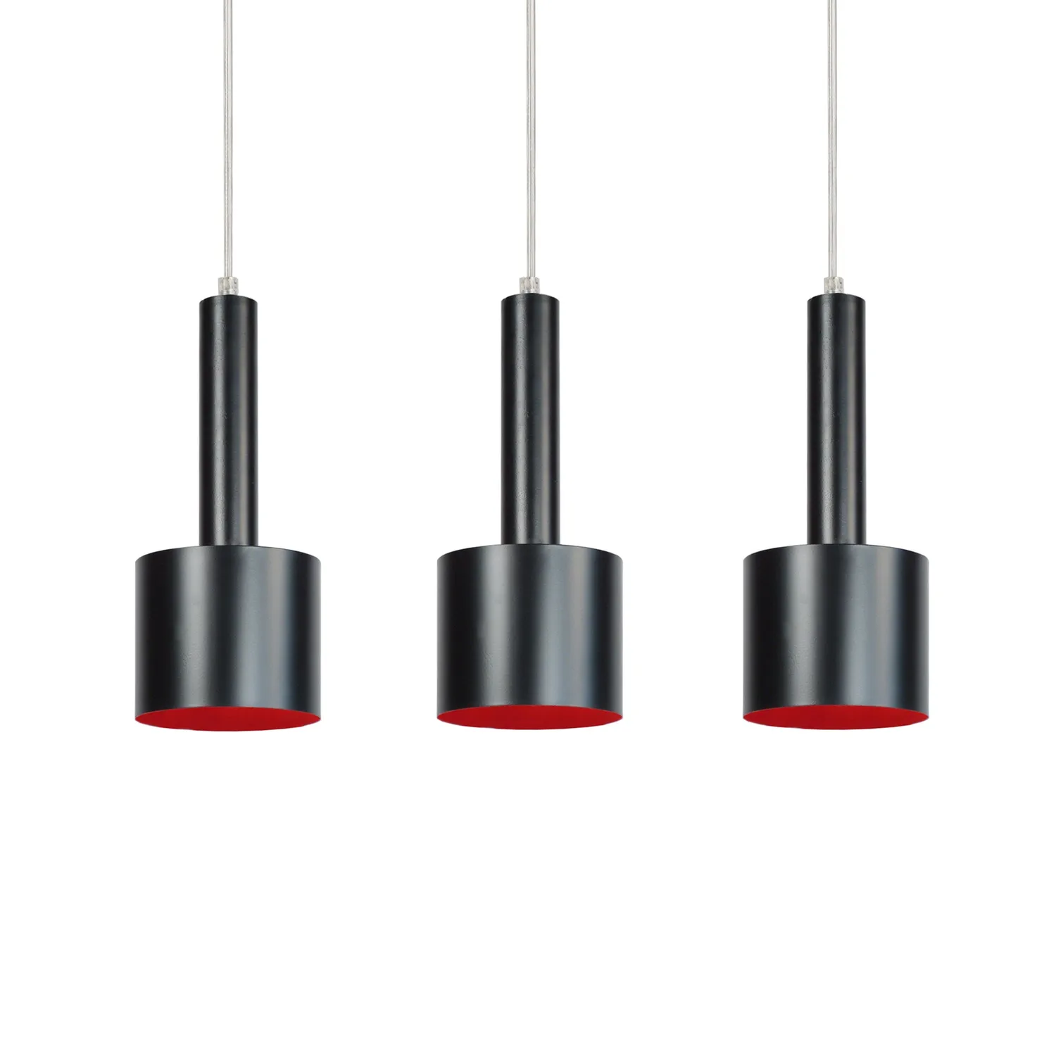 Tosel Knudsen lampadario 70 cm nero alluminio 3 luci
