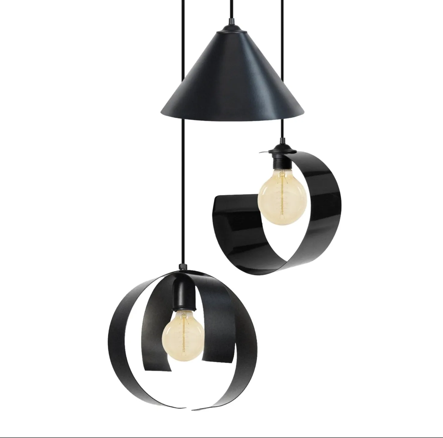 Tosel Kone Lune Touvois lampadario 40x90cm avorio metallo
