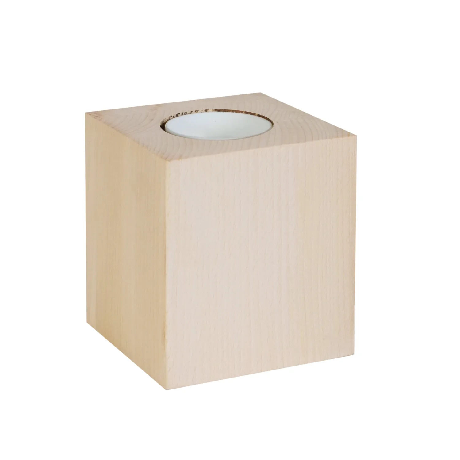 Tosel Cube base lampada legno naturale 8 cm E27