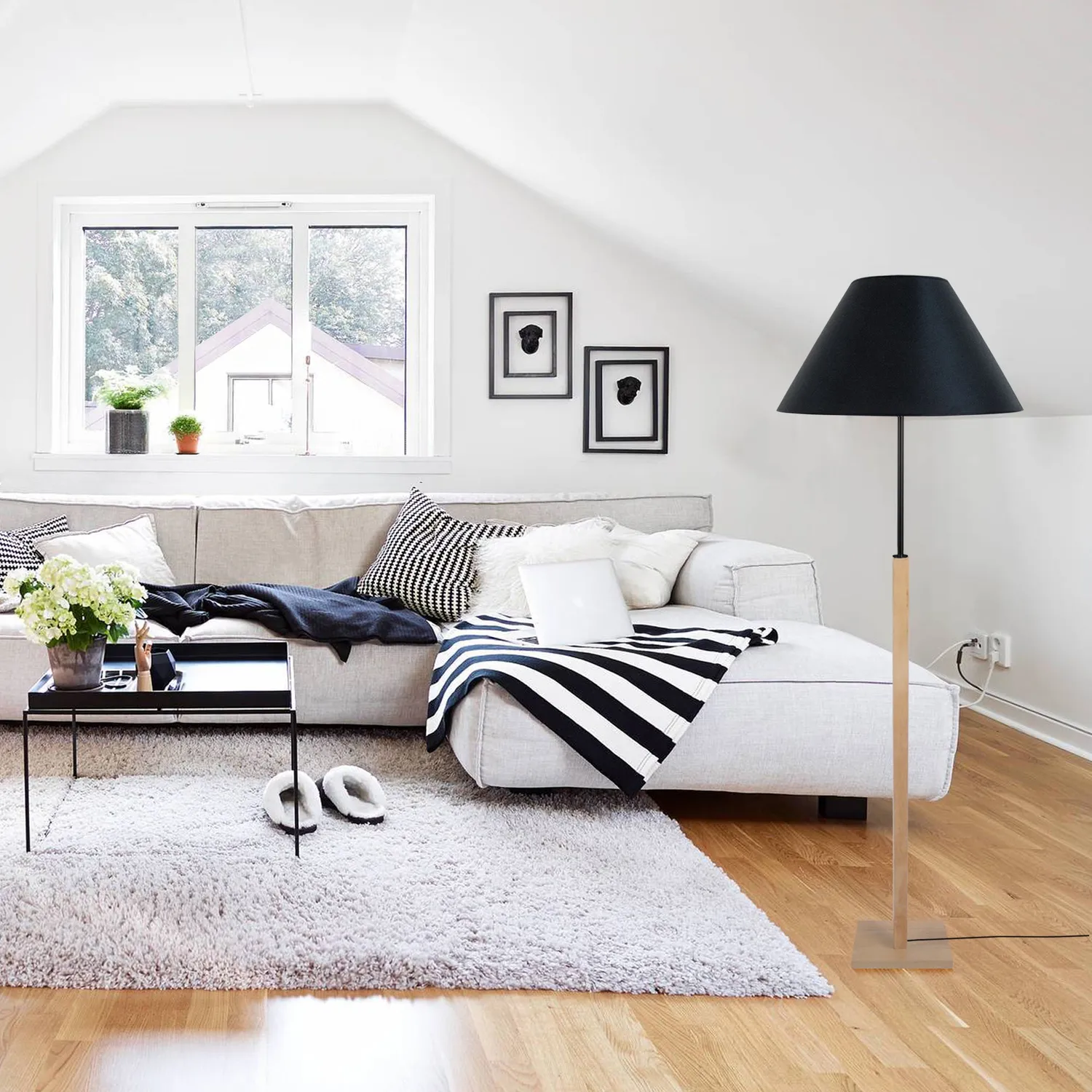 Tosel HOD B piantana 156 cm naturale bianco tessuto