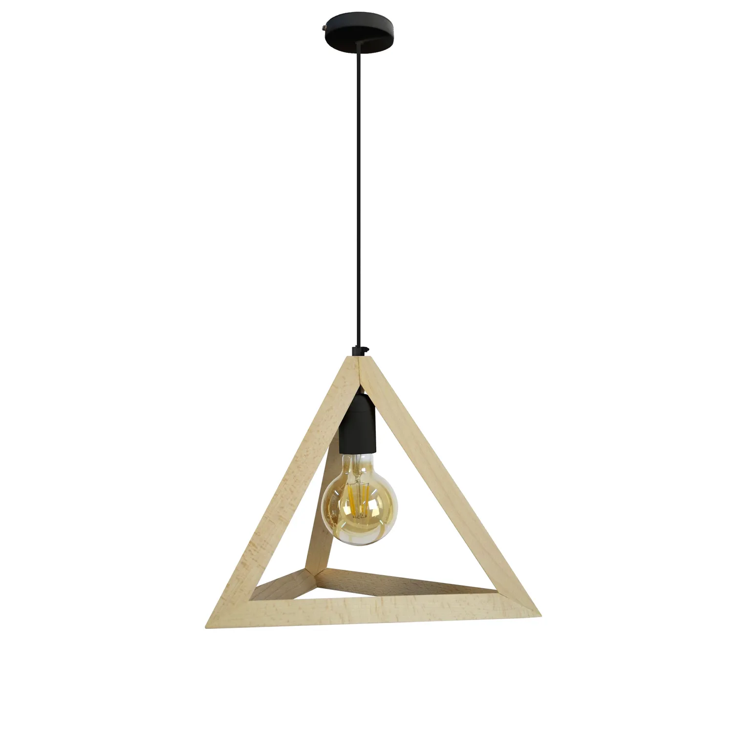 Tosel Tetraedre Sospensione 35x100 cm Naturale Legno