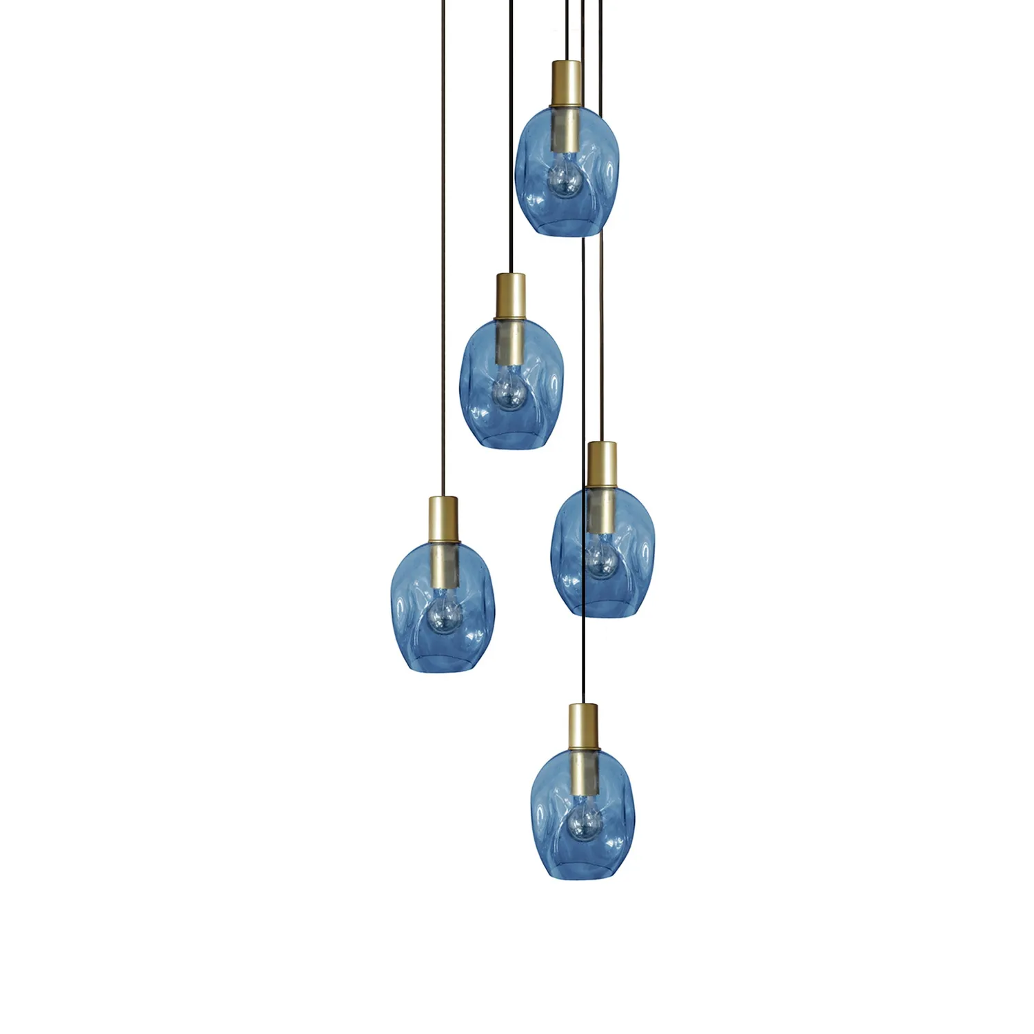 Tosel Vingolf lampadario oro trasparente 40x100 cm vetro