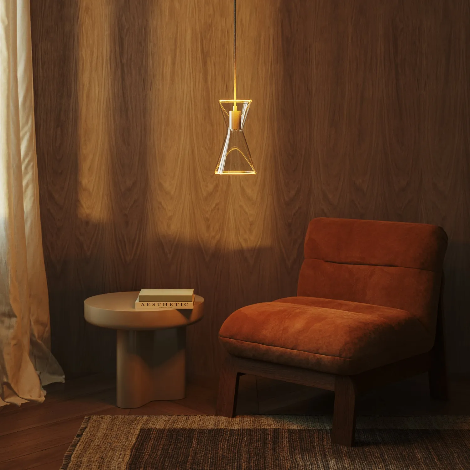 Creative Cables Ghost Doppio Cono sospensione titanio con lampadina
