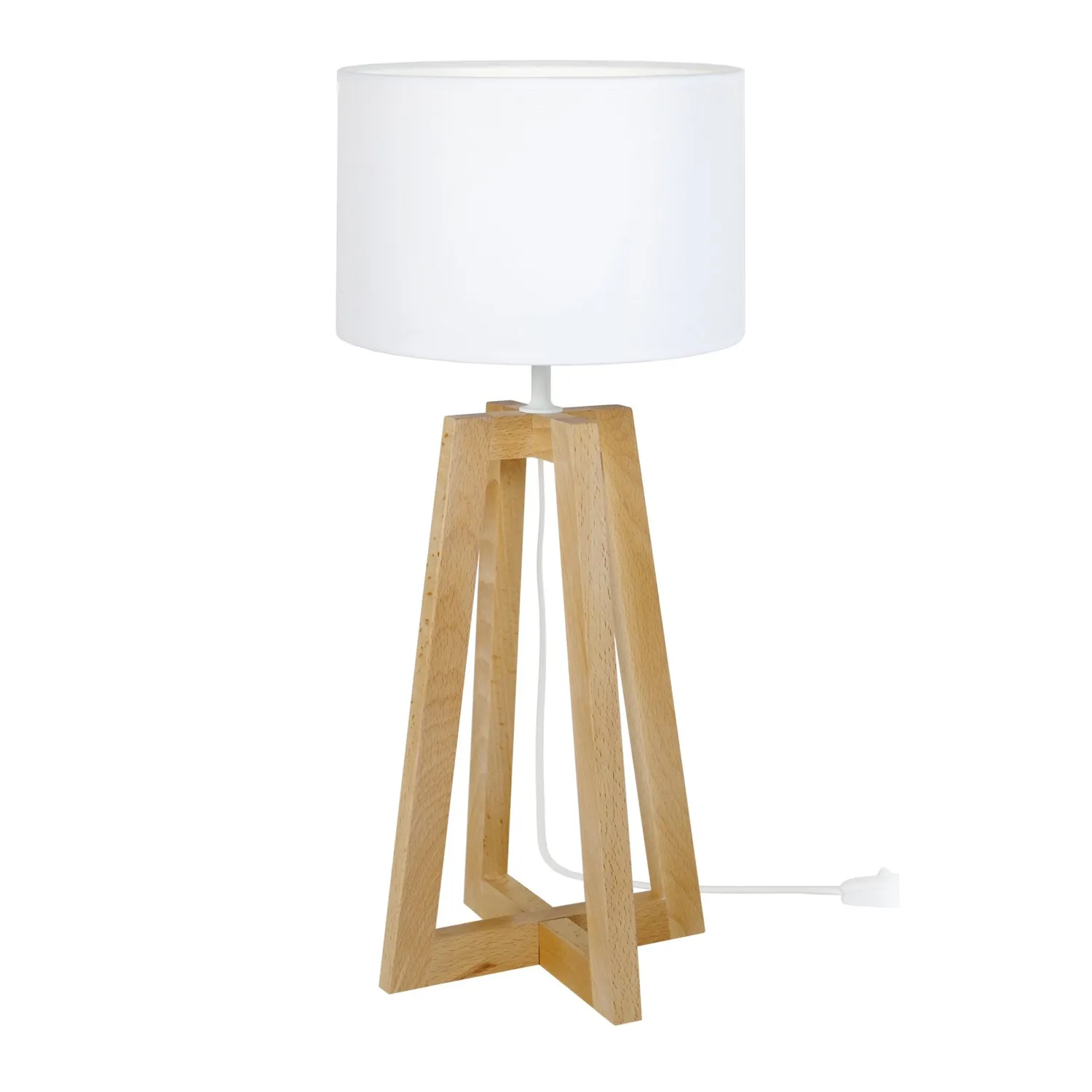 Tosel Lot Lampada da Tavolo Legno Naturale 25x50cm