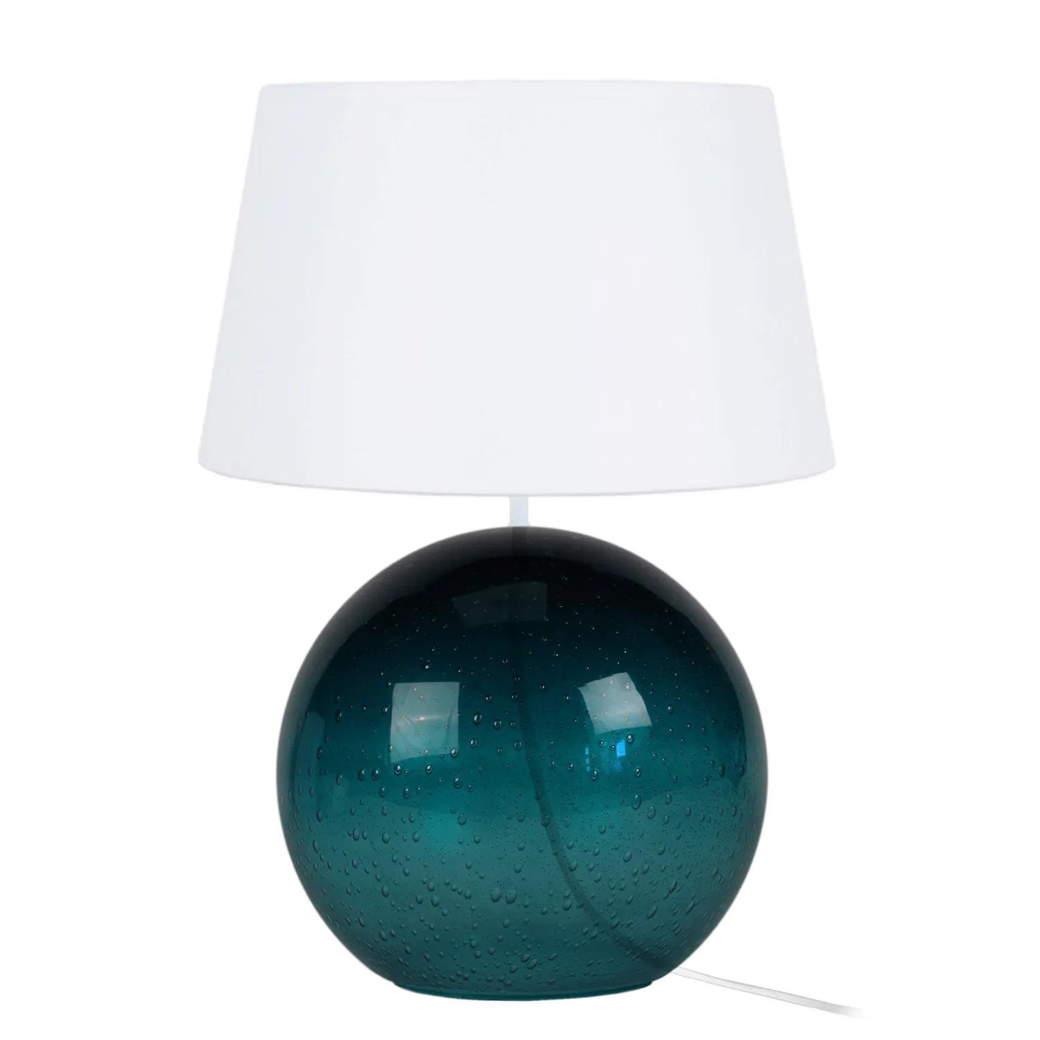 Tosel Burnaby lampada da tavolo sfera vetro 50 cm bianca