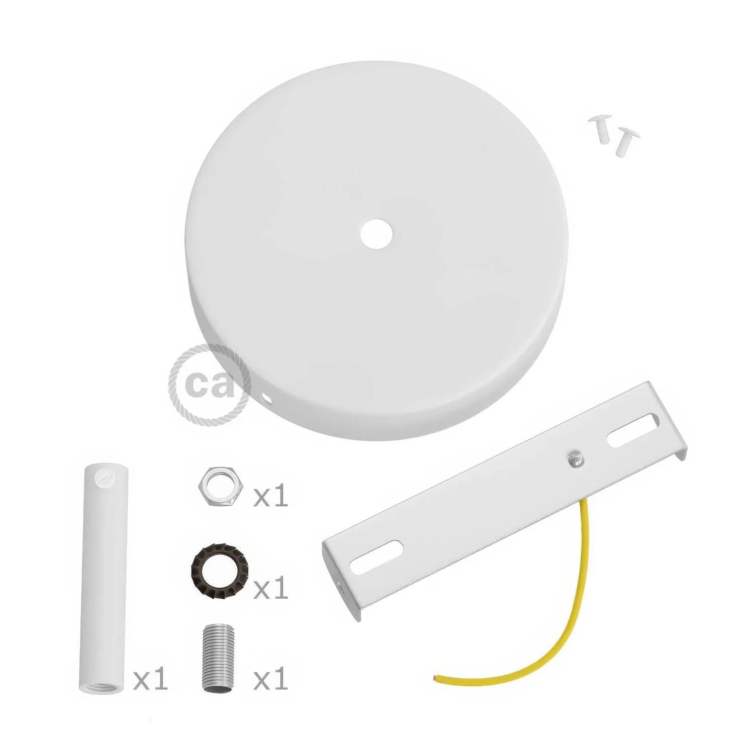 Creative Cables Rosone Soffitto Metallo Bianco 12cm