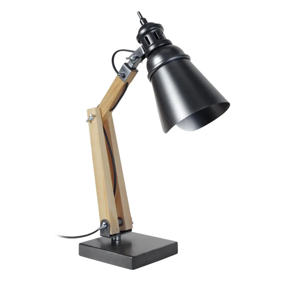 Tosel Iron lampada da tavolo snodabile nero 46x66cm
