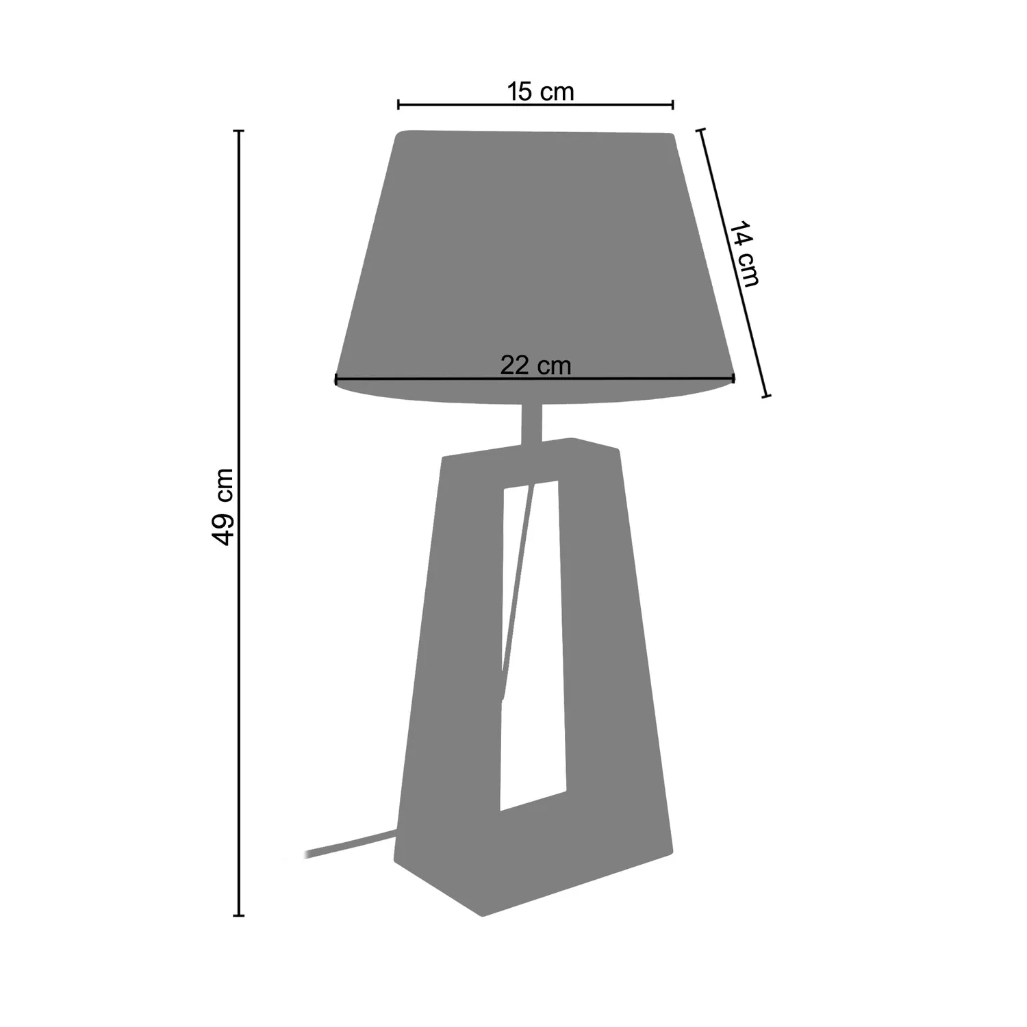 Tosel Mikelli lampada da tavolo legno triangolare ecru