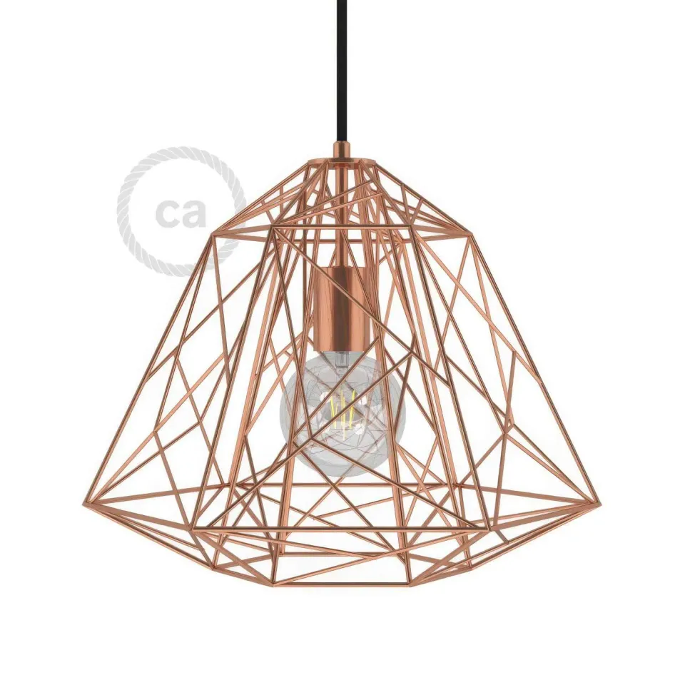 Creative Cables Apollo XL gabbia paralume rame E27