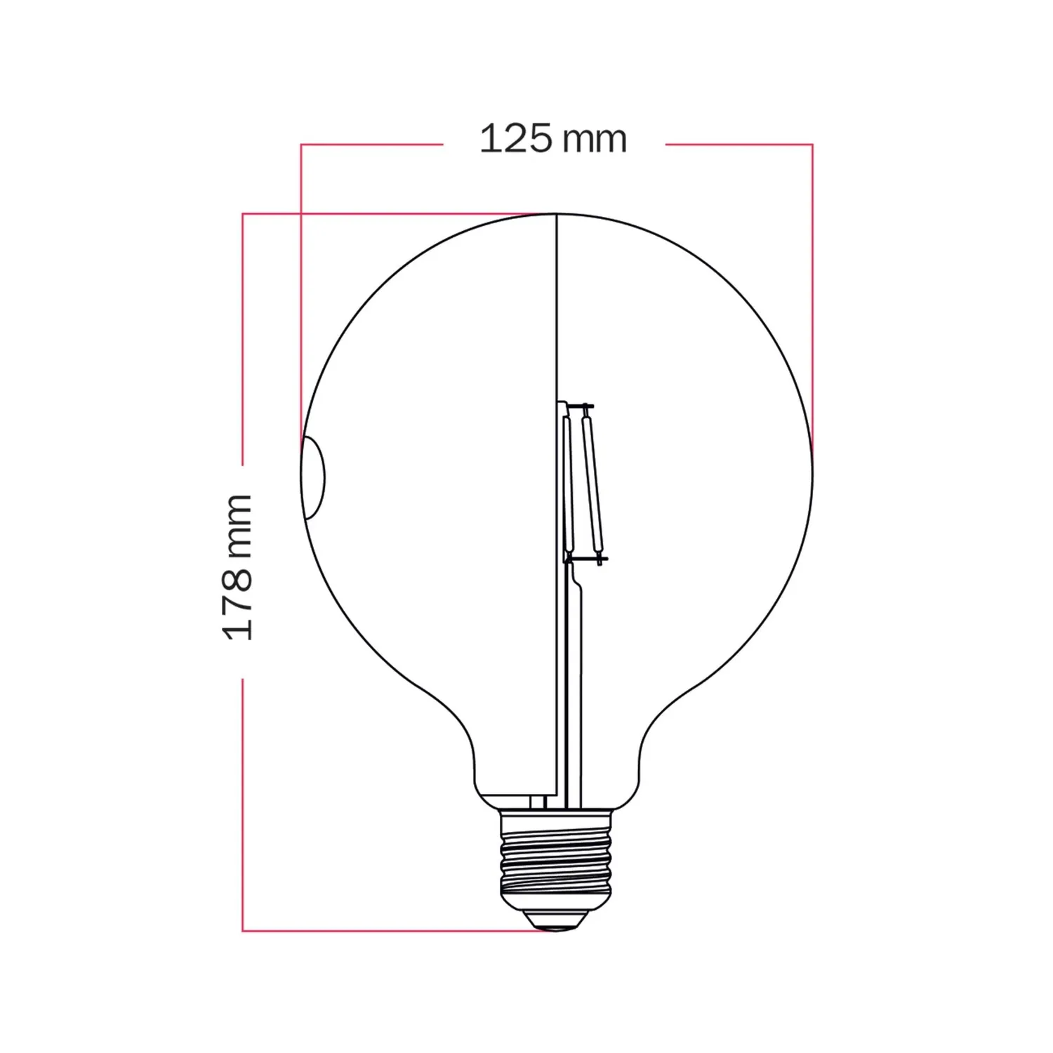 Creative Cables Talia G125 lampadina LED nera E27 dimmerabile