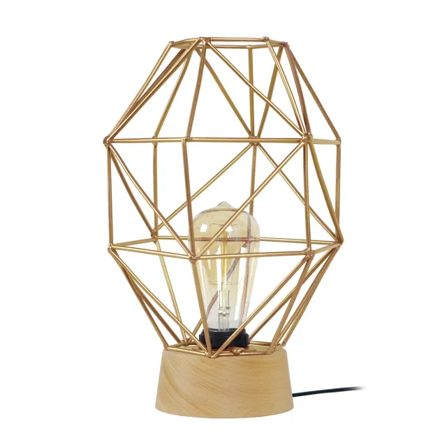 Tosel Octogonal lampada tavolo legno bianco 32cm E27