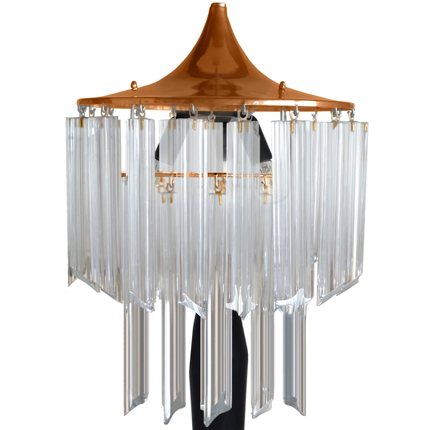 Tosel Leipzig lampada da tavolo cromo 36x60cm vetro
