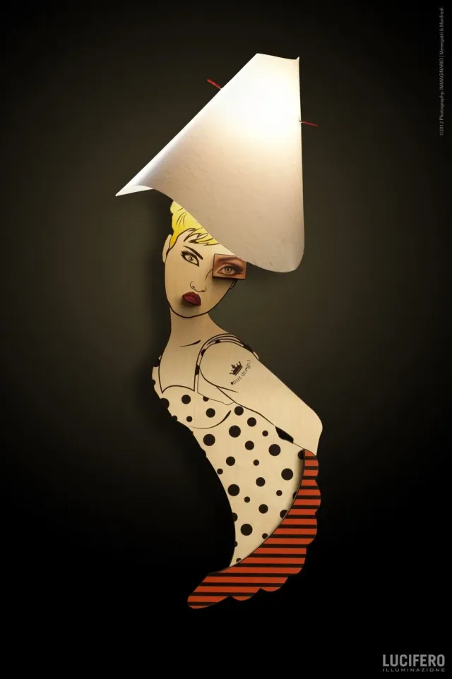Lucifero Upset Gaia lampada da parete legno 37x97 cm