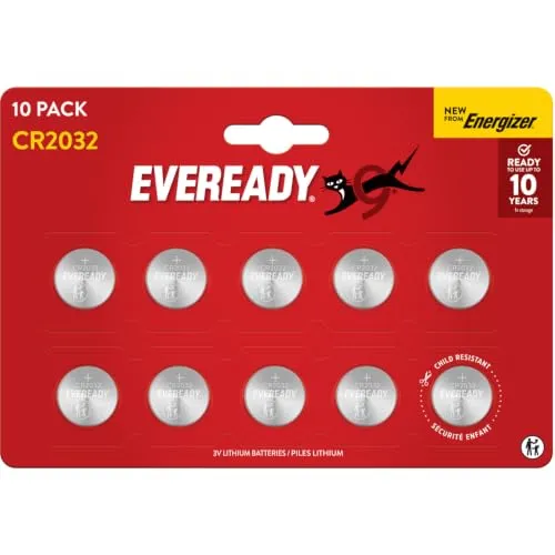 Eveready CR2032 batterie bottone litio 3V confezione 10
