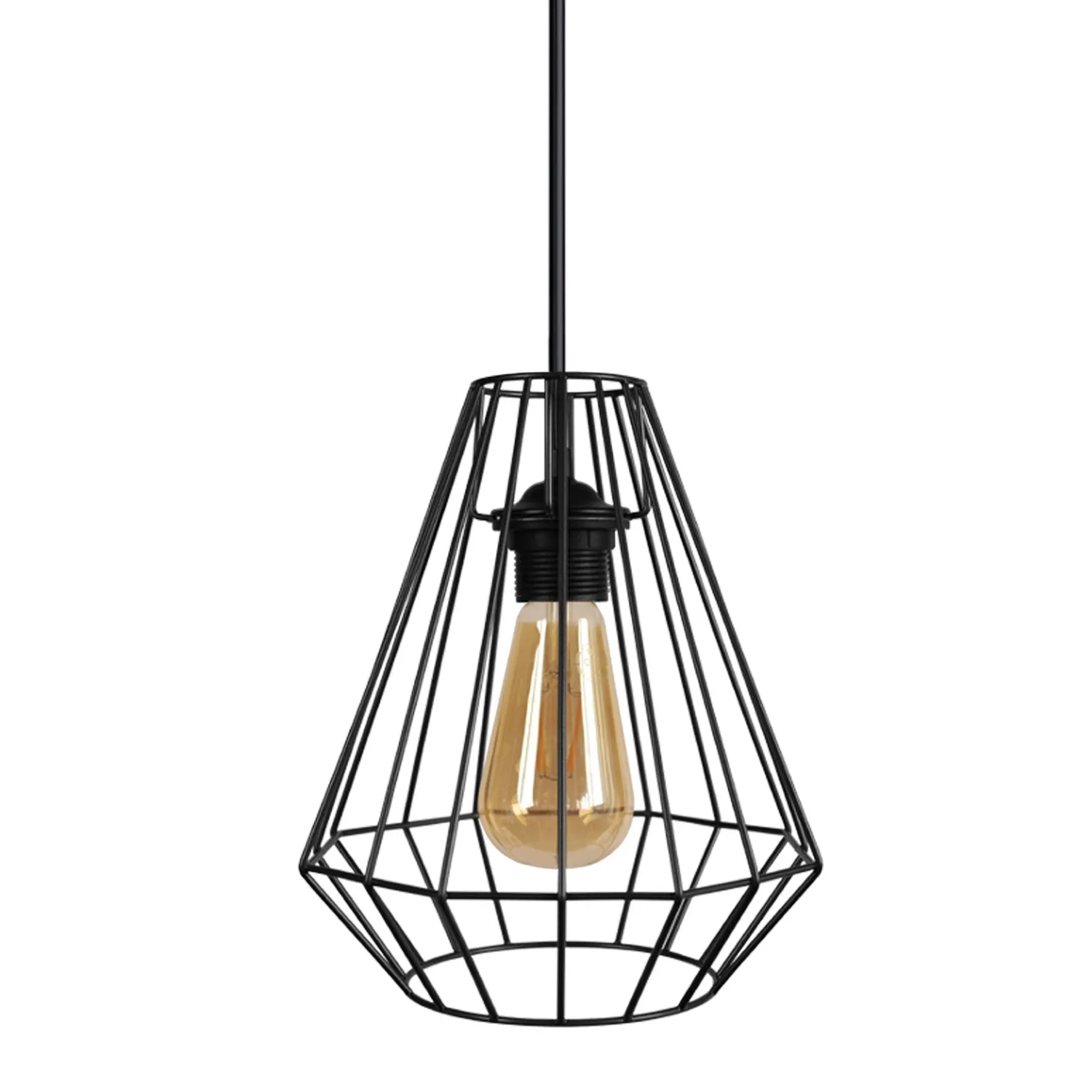 Tosel Diamond A sospensione metallo conica nera 20x100cm
