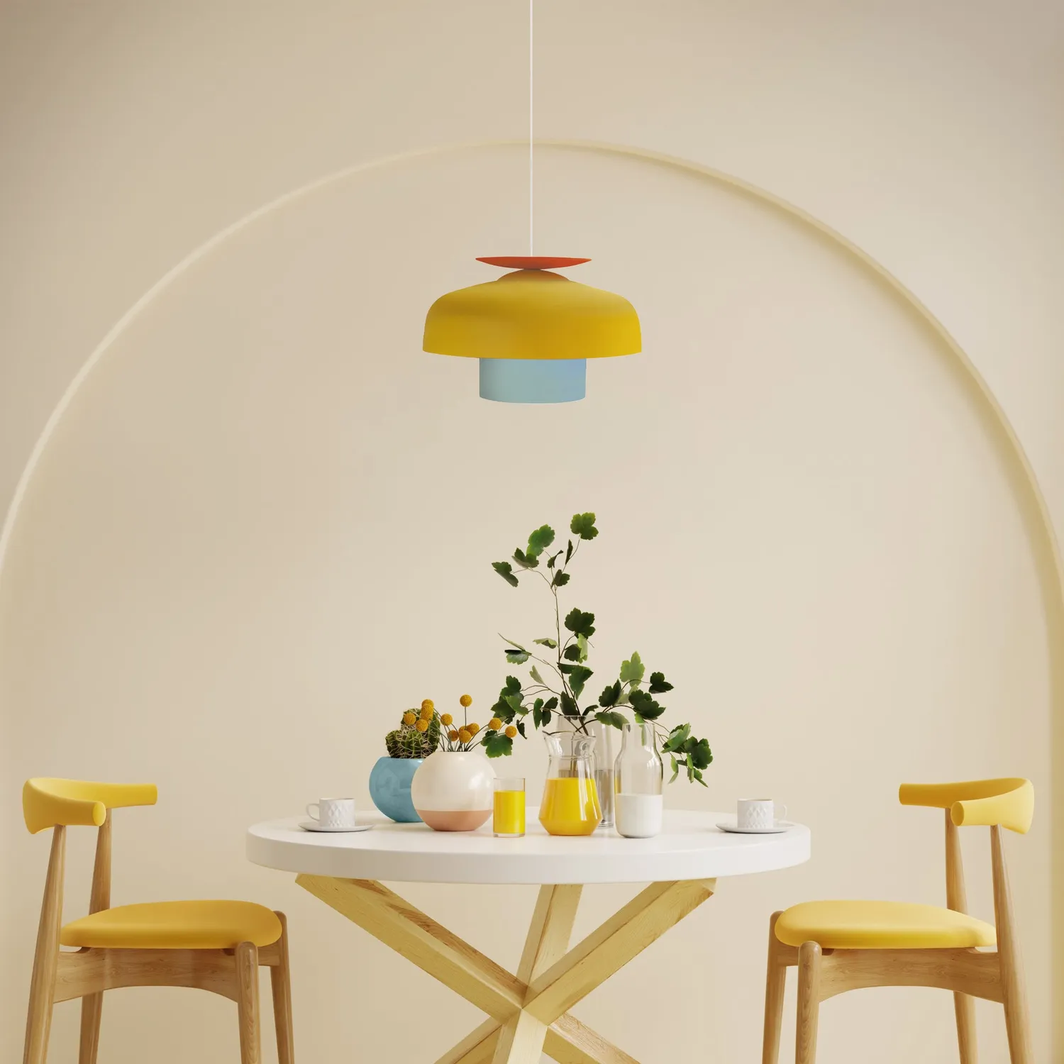 Tosel Cilla sospensione cupola arancione 30x100cm metallo