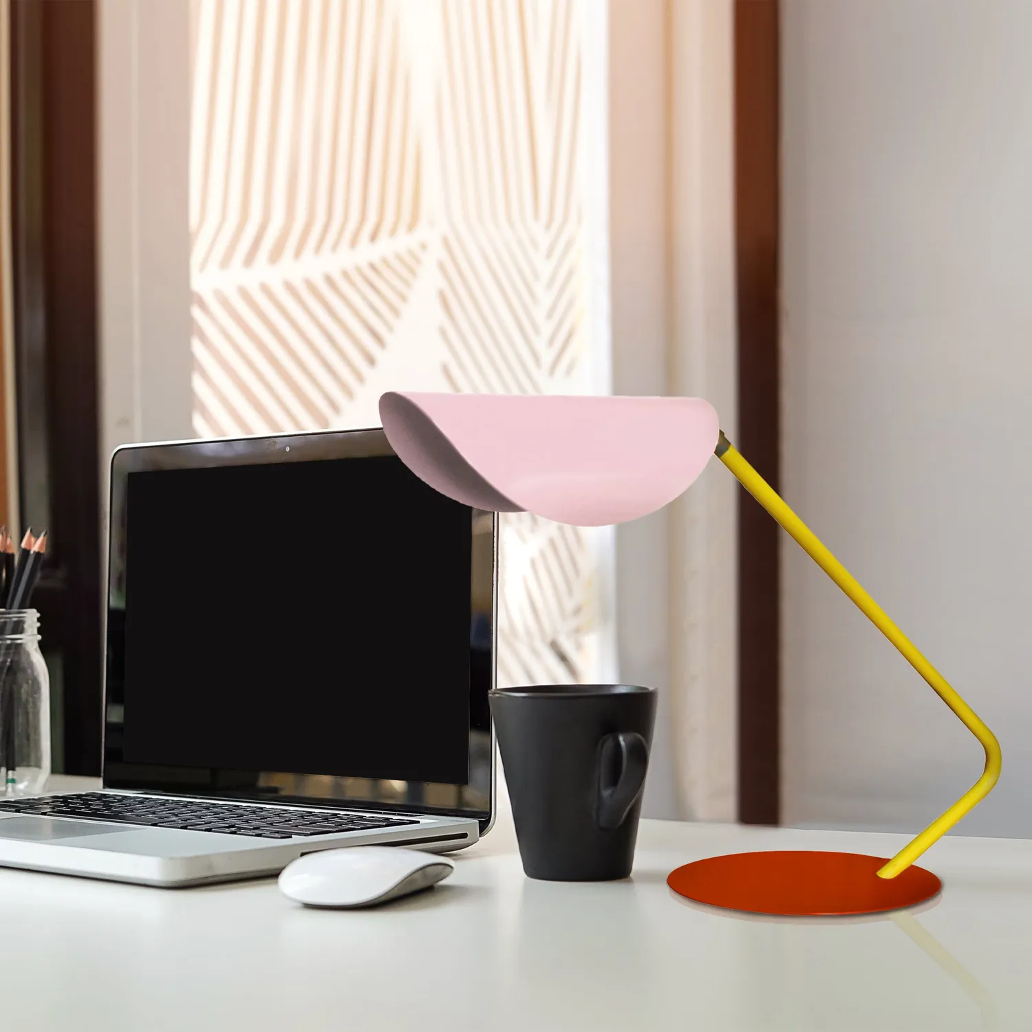 Tosel Ulla lampada da tavolo rosa E14 snodata