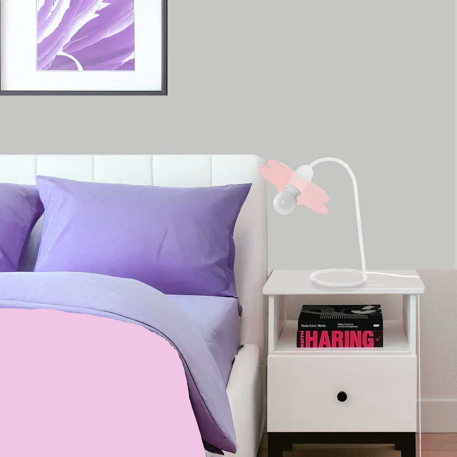 Tosel Pivoine lampada da scrivania metallo bianca blu 18x40 cm