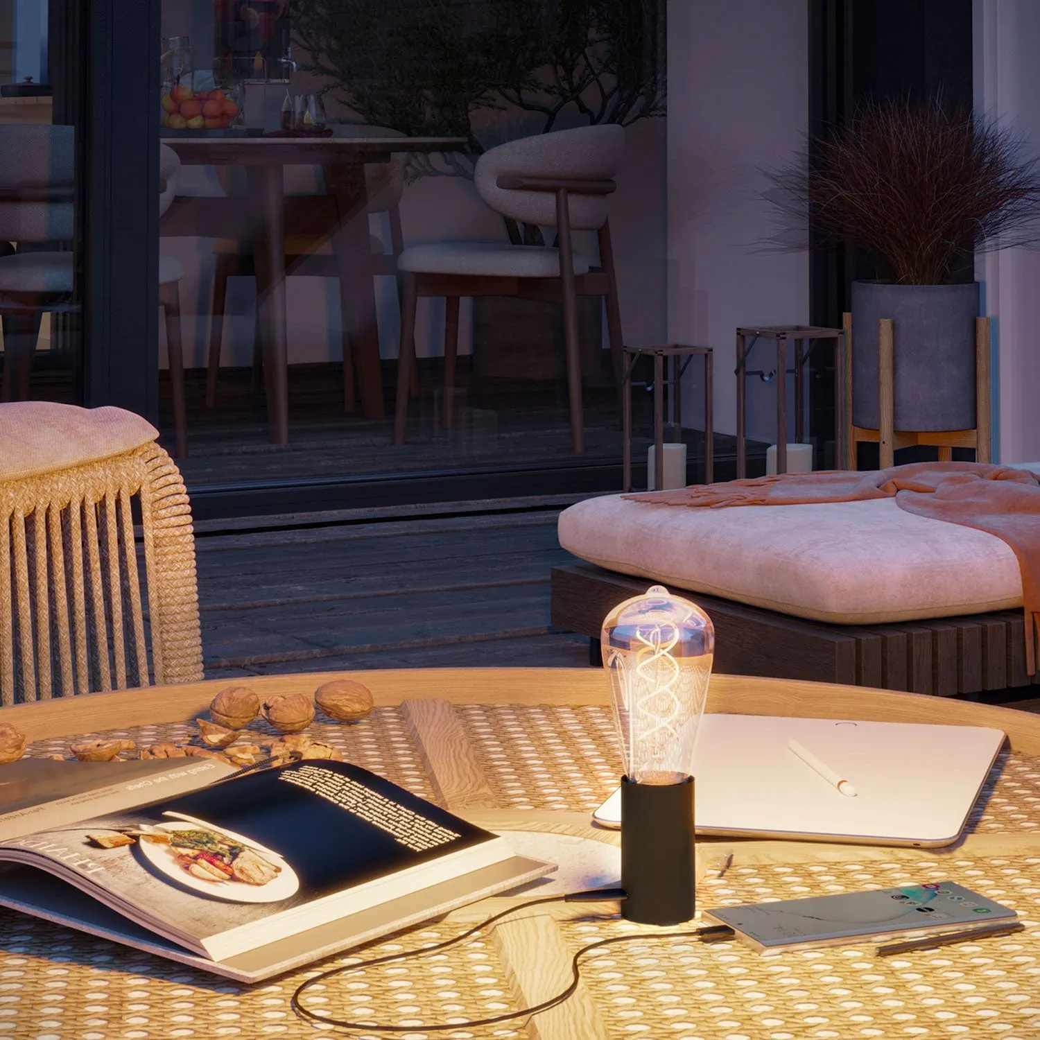 Creative Cables SI lampada portatile 5V USB nera con lampadina ST64