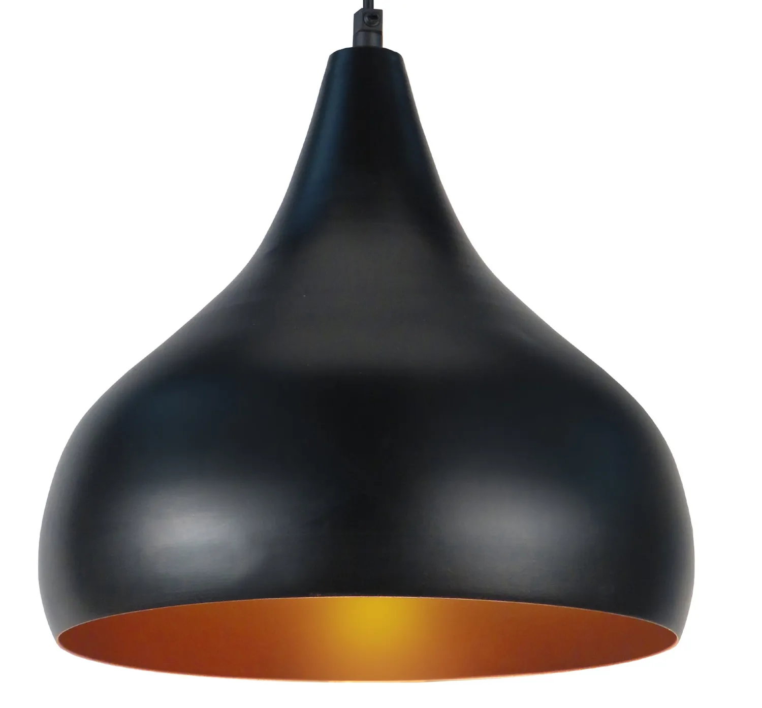 Tosel Camberra sospensione conica metallo 27x100 cm nera